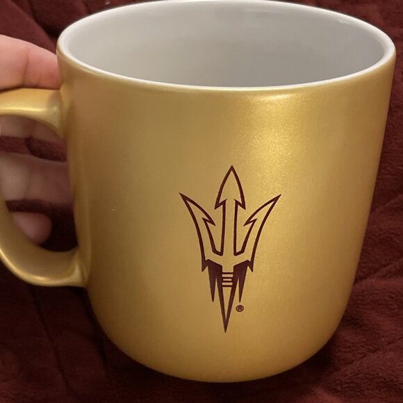 NWT 5/17 Arizona State Sun Devils Coffee Mug 2 Side Logo Iridescent‎ Gold Cup ￼ - Picture 8 of 10